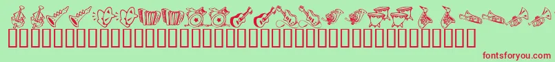 KR Music Class Font – Red Fonts on Green Background