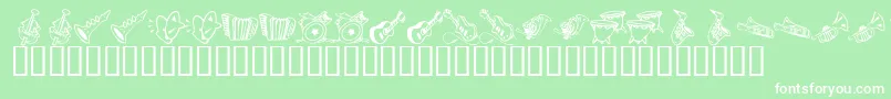 KR Music Class Font – White Fonts on Green Background