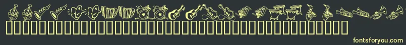 KR Music Class Font – Yellow Fonts on Black Background