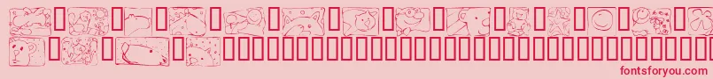 More about KR Scrappin Squares Font KR Scrappin Squares Font – Red Fonts on Pink Background