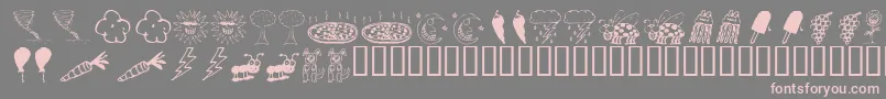 fuente KR Silly Art Dings – Fuentes Rosadas Sobre Fondo Gris