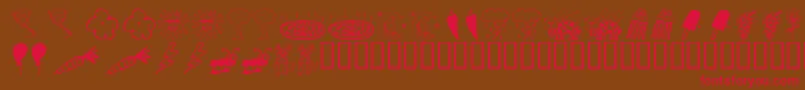 KR Silly Art Dings Font – Red Fonts on Brown Background