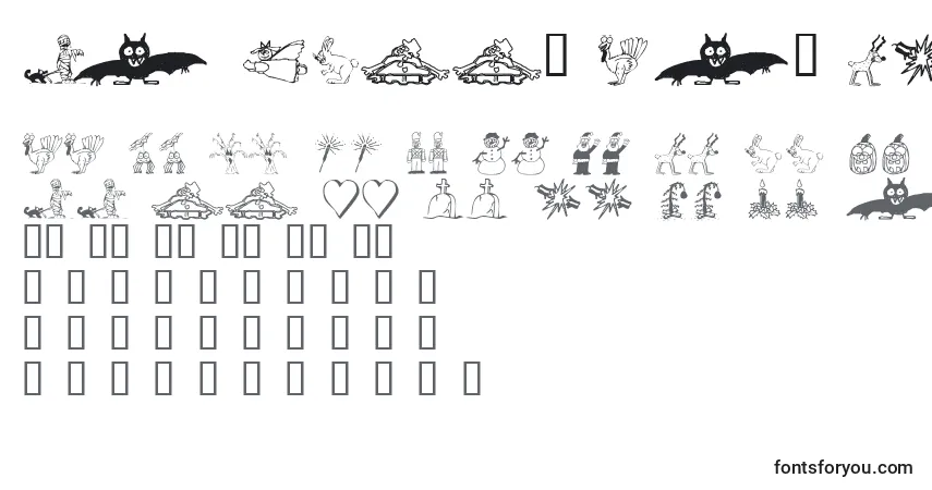 Fuente KR Silly Art Holiday - alfabeto, números, caracteres especiales