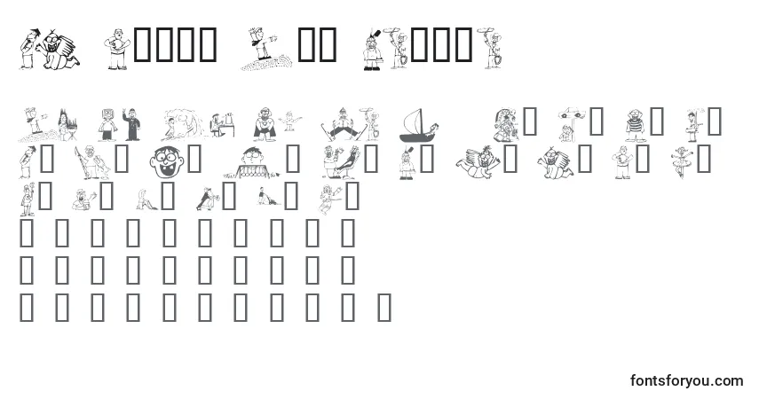 A fonte KR Silly Art People – alfabeto, números, caracteres especiais