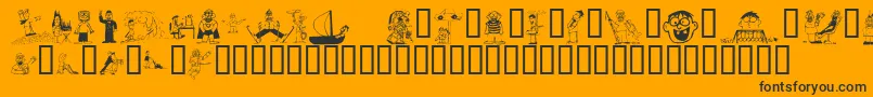 フォントKR Silly Art People – 黒い文字のオレンジの背景