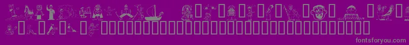KR Silly Art People Font – Gray Fonts on Purple Background