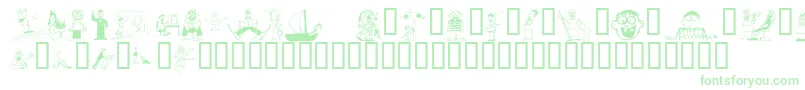 KR Silly Art People-fontti – vihreät fontit