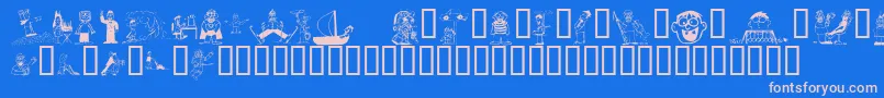 Шрифт KR Silly Art People – розовые шрифты на синем фоне
