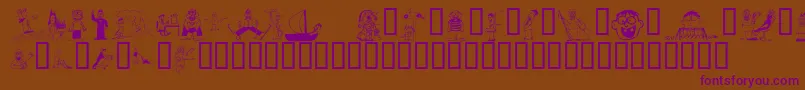 KR Silly Art People Font – Purple Fonts on Brown Background