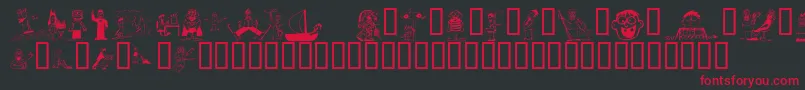 KR Silly Art People Font – Red Fonts on Black Background
