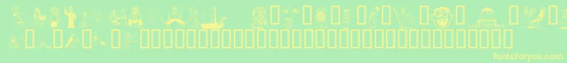 Więcej informacji o czcionce KR Silly Art People Czcionka KR Silly Art People – żółte czcionki na zielonym tle