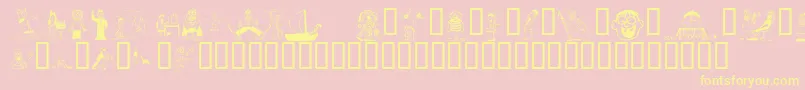 Więcej informacji o czcionce KR Silly Art People Czcionka KR Silly Art People – żółte czcionki na różowym tle