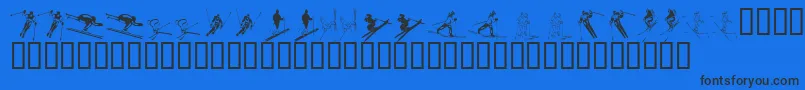 KR Ski Font – Black Fonts on Blue Background