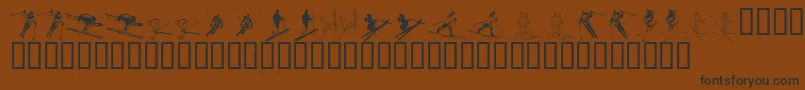 KR Ski Font – Black Fonts on Brown Background