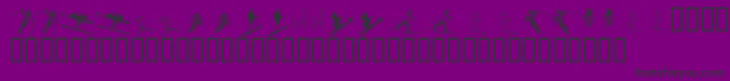 KR Ski-fontti – mustat fontit violetilla taustalla