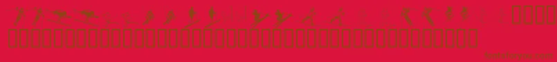 KR Ski Font – Brown Fonts on Red Background