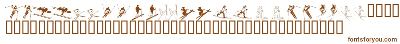 KR Ski Font – Brown Fonts on White Background