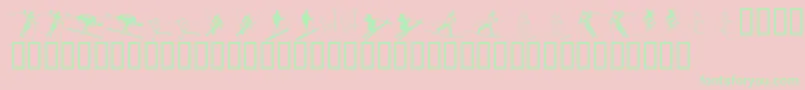 KR Ski Font – Green Fonts on Pink Background