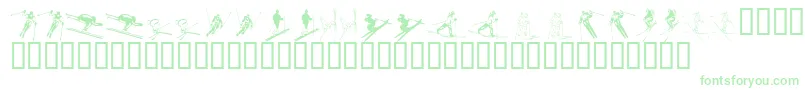 KR Ski Font – Green Fonts on White Background