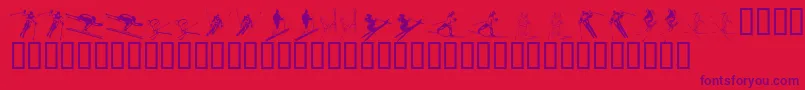 KR Ski Font – Purple Fonts on Red Background