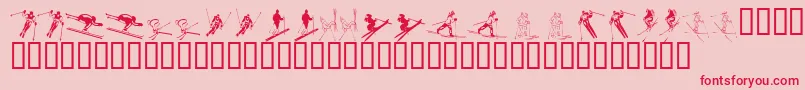 KR Ski-fontti – punaiset fontit vaaleanpunaisella taustalla