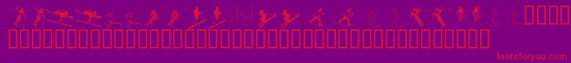 KR Ski Font – Red Fonts on Purple Background
