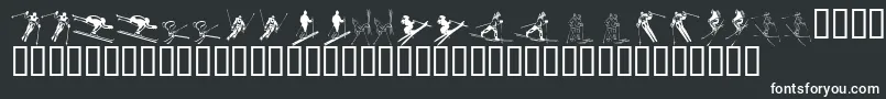 KR Ski-Schriftart – Weiße Schriften auf schwarzem Hintergrund