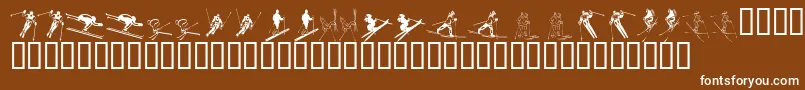 KR Ski Font – White Fonts on Brown Background