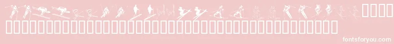 KR Ski Font – White Fonts on Pink Background