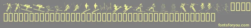 KR Ski Font – Yellow Fonts on Gray Background