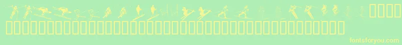 KR Ski Font – Yellow Fonts on Green Background