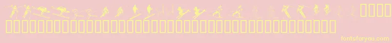 KR Ski Font – Yellow Fonts on Pink Background