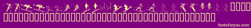 KR Ski Font – Yellow Fonts on Purple Background