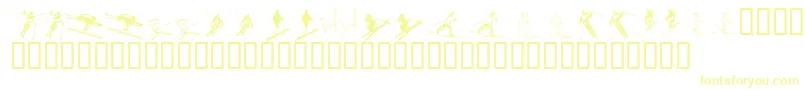 KR Ski Font – Yellow Fonts on White Background