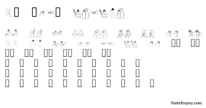 Schriftart KR Snow People – Alphabet, Zahlen, spezielle Symbole