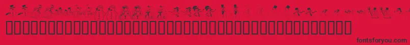 KR Snow People Font – Black Fonts on Red Background