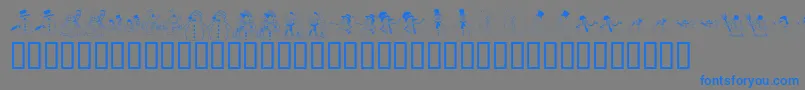 KR Snow People Font – Blue Fonts on Gray Background