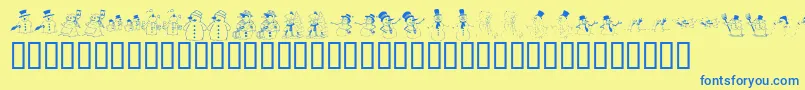 More about KR Snow People Font KR Snow People Font – Blue Fonts on Yellow Background