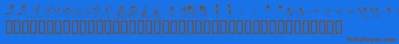 KR Snow People Font – Brown Fonts on Blue Background