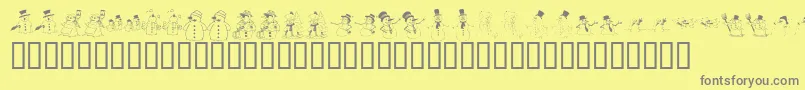 KR Snow People Font – Gray Fonts on Yellow Background
