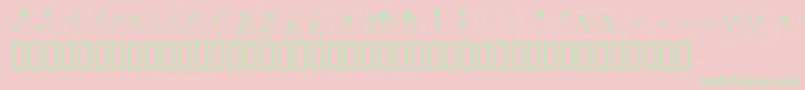 KR Snow People Font – Green Fonts on Pink Background