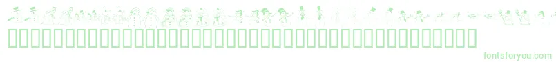 Czcionka KR Snow People – zielone czcionki na białym tle