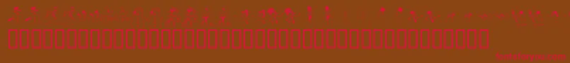 KR Snow People Font – Red Fonts on Brown Background
