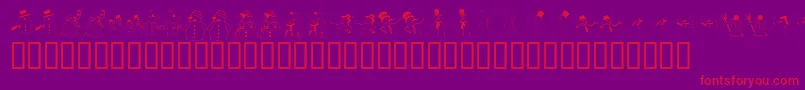 KR Snow People Font – Red Fonts on Purple Background