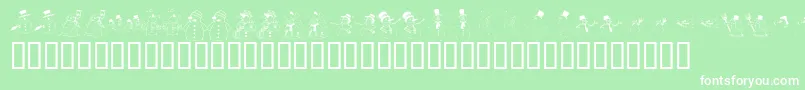 フォントKR Snow People – 緑の背景に白い文字