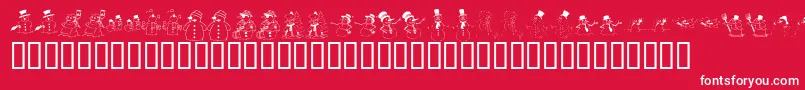 KR Snow People Font – White Fonts on Red Background