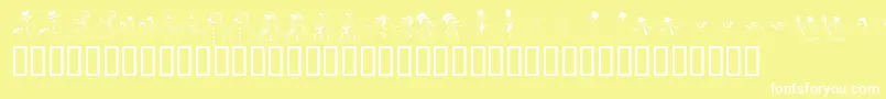Weitere Informationen zur KR Snow People-Schriftart KR Snow People-Schriftart – Weiße Schriften auf gelbem Hintergrund