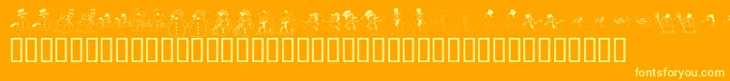 KR Snow People Font – Yellow Fonts on Orange Background
