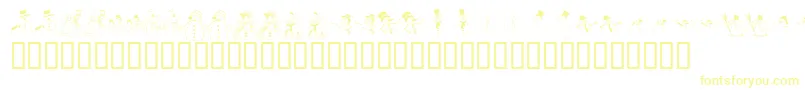 KR Snow People-Schriftart – Gelbe Schriften