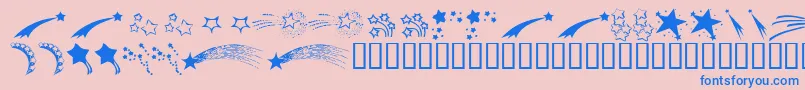 KR Starry Eyed-Schriftart – Blaue Schriften auf rosa Hintergrund